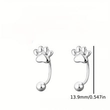 Load image into Gallery viewer, Sterling Silver Cat Paw Earrings – Screw-Back Studs, Elegant & Simple