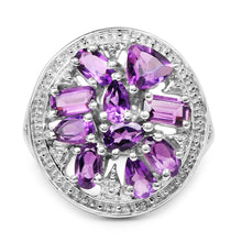 将图片加载到图库查看器,2.76 Carat Genuine Amethyst .925 Sterling Silver Ring