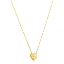 Load image into Gallery viewer, 14k Yellow Gold High Polish Scribbles Heart Necklace