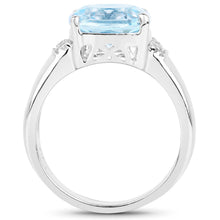 Load image into Gallery viewer, 4.58 Carat Genuine Blue Topaz and White Topaz .925 Sterling Silver Ring