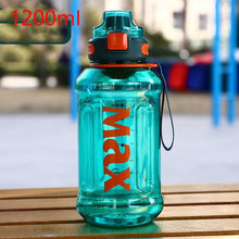 将图片加载到图库查看器,1.2 Liter Large Capacity Sport Water Bottle with Rope Durable Portable Gym Fitness Outdoor Drinking Plastic Bottles Eco-Friendly Plastic Cup Men's high Temperature Resistant Large Capacity Outdoor Portable Water Bottle Sports Fitness Water Bottle