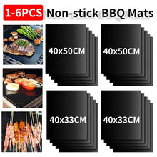 将图片加载到图库查看器,1-6pcs BBQ Grill Mat Non-stick Mat Heat Resistant Grill Mat Outdoor Baking Reusable Barbecue Party Mat 40x50cm Grill Accessories Barbecue Grill Mat Reusable Baking Mat BBQ Sheet Non-Stick for Electric Gas and Charcoal Barbecue Accessories