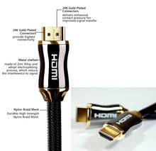 Load image into Gallery viewer, 4K Display Port To HDMI Cable Adapter HDMI To HDMI Cable High Speed 2.0 Golden Plated Connection Cable Cord Compatible For UHD FHD