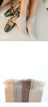 Load image into Gallery viewer, 1 Pair Woman Socks Spring New Fashion Socks Solid Color Women Soft Cute Long Socks For Women Mesh Thin Socks High Quality Cotton Invisible Socks For Women