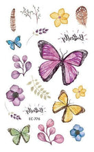 Load image into Gallery viewer, 1 Pc Butterfly 3D Temporary Tattoo 52 Style Waterproof Butterfly Tattoos Stickers Temporary Colorful Design For Womens