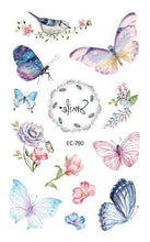 Load image into Gallery viewer, 1 Pc Butterfly 3D Temporary Tattoo 52 Style Waterproof Butterfly Tattoos Stickers Temporary Colorful Design For Womens