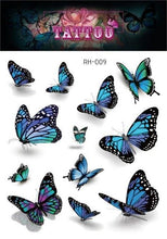 Load image into Gallery viewer, 1 Pc Butterfly 3D Temporary Tattoo 52 Style Waterproof Butterfly Tattoos Stickers Temporary Colorful Design For Womens