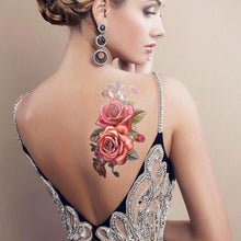 Load image into Gallery viewer, 1 Pcs Elegant Temporary Tattoos Stickers Rose Flowers Arm Shoulder Tattoo Waterproof Big Luxury Flower For Womens