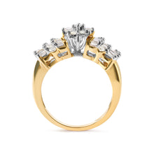 Load image into Gallery viewer, 10K Yellow Gold 1.00 Cttw Diamond Starburst Ring Band (H-I Color, I1-I2 Clarity) - Ring Size 7
