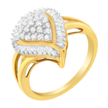 Load image into Gallery viewer, 10K Yellow Gold Diamond Cluster Ring (1/2 Cttw, I-J Color, I1-I2 Clarity) - Size 8
