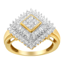 将图片加载到图库查看器,10K Yellow Gold Diamond Ballerina Ring (1 Cttw, I-J Color, I1-I2 Clarity) - Size 7