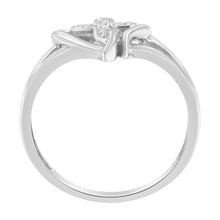 Load image into Gallery viewer, 10K White Gold Diamond-Accented Cross & Open Heart Promise Fashion Ring (H-I Color, I1-I2 Clarity) - Size 7