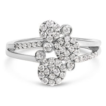 Load image into Gallery viewer, 14K Rose Gold Plated .925 Sterling Silver 1/2 Cttw Diamond Scatter Composite Bypass Ring (I-J Color, I1-I2 Clarity) - Size 7