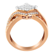 Load image into Gallery viewer, Two-Tone 10KT Gold Diamond Bypass Cocktail Ring (1 1/2 cttw, H-I Color, I1-I2 Clarity)