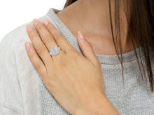 Load image into Gallery viewer, .925 Sterling Silver Round and Baguette Diamond Cathedral Ring (0.75 Cttw, H-I Color, I2-I3 Clarity) - Size 7