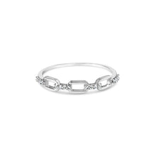 Load image into Gallery viewer, .925 Sterling Silver Diamond Accent Paperclip Band Ring (I-J Color, I2-I3 Clarity) - Ring Size 6