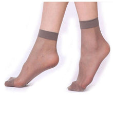 Load image into Gallery viewer, 10 Pairs Women's Ankle Socks Ultra-thin Elastic Silky Short Silk Beautiful Girls Socks For Women