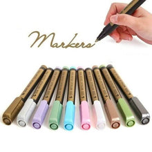 Load image into Gallery viewer, 10-Piece: Metallic Paint Marker Pen Permanent