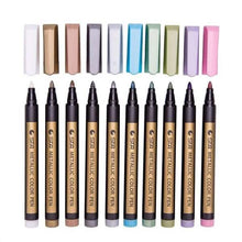 Load image into Gallery viewer, 10-Piece: Metallic Paint Marker Pen Permanent