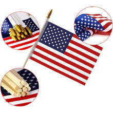 将图片加载到图库查看器,100-Pack: USA 4x6 in Wooden Stick Flag