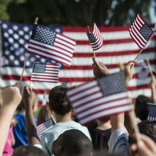 将图片加载到图库查看器,100-Pack: USA 4x6 in Wooden Stick Flag