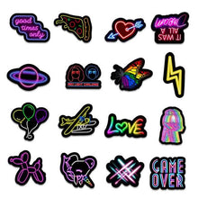 Load image into Gallery viewer, 100-Piece: Cartoon Neon Light Graffiti Stickers
