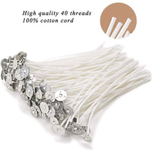 Load image into Gallery viewer, 100-Piece: EricX Light Cotton Candle Wick 6" Pre-Waxed for Candle Making