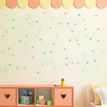Load image into Gallery viewer, 100-Pieces: Colorful Luminous Stars Plastic Wall Sticker