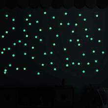 Load image into Gallery viewer, 100-Pieces: Colorful Luminous Stars Plastic Wall Sticker