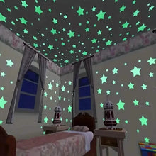 Load image into Gallery viewer, 100-Pieces: Luminous Glow in the Dark Star Wall Stickers