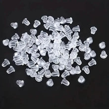 Load image into Gallery viewer, 100-Pieces: Transparent Plastic Ear Clog Ear Stud Earring Pin Backs Ear Plug