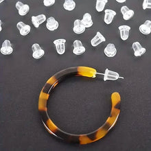 Load image into Gallery viewer, 100-Pieces: Transparent Plastic Ear Clog Ear Stud Earring Pin Backs Ear Plug