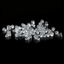 Load image into Gallery viewer, 100-Pieces: Transparent Plastic Ear Clog Ear Stud Earring Pin Backs Ear Plug