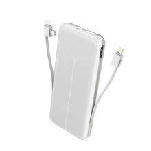 Load image into Gallery viewer, 10000mAh Power Bank Portable Charger with US Plug 2 Built-in Cables External Battery Pack