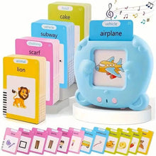 Load image into Gallery viewer, Flash Card Learning Toy β 112 Cards, 224 Words | USB Rechargeable Reading Toy for Kids (Pink/Blue)