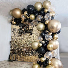 将图片加载到图库查看器,101pcs Gold Black Balloons Garland Arch Kit For Graduations Party Wedding Birthday Christmas Party Decoration For Birthday Wedding and Aniversaly