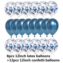 Load image into Gallery viewer, 10/20 Star Metallic Confetti Latex Transparent 12inch Balloons For Baby Shower Birthday Party Wedding Decoration