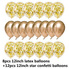 Load image into Gallery viewer, 10/20 Star Metallic Confetti Latex Transparent 12inch Balloons For Baby Shower Birthday Party Wedding Decoration