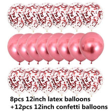 Load image into Gallery viewer, 10/20 Star Metallic Confetti Latex Transparent 12inch Balloons For Baby Shower Birthday Party Wedding Decoration