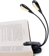 将图片加载到图库查看器,Super Adjustable Goosenecks Clip LED Lamp For Book Reading With Stand And Double Ligh Rechargeable 12 LED Warm Book Light, Clip On Bed Reading Light, Music Stand Lamp, 2 Brightness & 2 Goosenecks Light Up 2 Full Pages. Perfect For Bookworms, Kids & Music