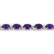 Load image into Gallery viewer, 7.98 Carat Genuine Amethyst .925 Sterling Silver Bracelet