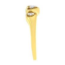 Load image into Gallery viewer, 10KT Yellow Gold 1/20 cttw Diamond Triple Heart Diamond Ring (K-L, I1-I2) - Size 7