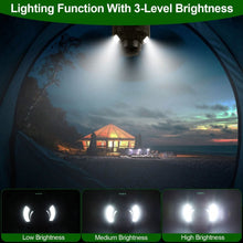 Load image into Gallery viewer, 10400mAh USB Battery Powered Hanging Tent Lantern Fan Power Bank