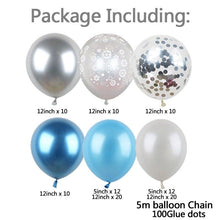 Load image into Gallery viewer, 106pcs Blue Snowflake Birthday Balloon Party Ice Snow Decoration Baby Balloon Winter Christmas New Year Balloons Wedding and Birthday Party