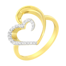 Load image into Gallery viewer, 14KT Yellow Gold 1/10 ctw. Diamond Heart Shape Ring (K-L, I1-I2) - Size 7