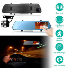 将图片加载到图库查看器,1080P Car DVR 4.3inches Dash Cam with 140° Angle Loop Recording