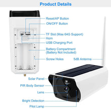 将图片加载到图库查看器,1080P Solar Powered Wifi IP Camera