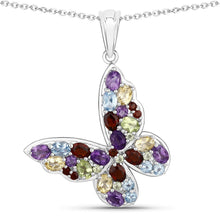 Load image into Gallery viewer, 3.80 Carat Genuine Multi Stones .925 Sterling Silver Pendant