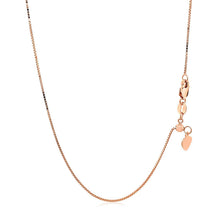 Load image into Gallery viewer, 14k Rose Gold Adjustable Box Chain 0.7mm