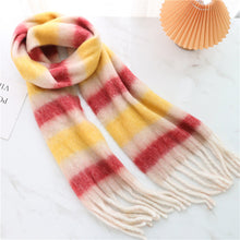 Load image into Gallery viewer, New Luxury Winter Soft Head Wraps Plaid Scarf Shawls Cashmere Warm Cashmere Scarves Rainbow For Women